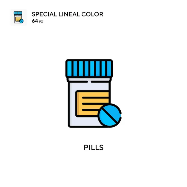 Pigułki Specjalna Ikona Koloru Linii Wzór Symbolu Ilustracji Dla Mobilnego — Wektor stockowy