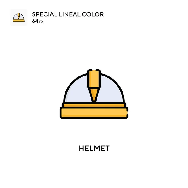 Casco Icono Especial Color Lineal Plantilla Diseño Símbolo Ilustración Para — Vector de stock