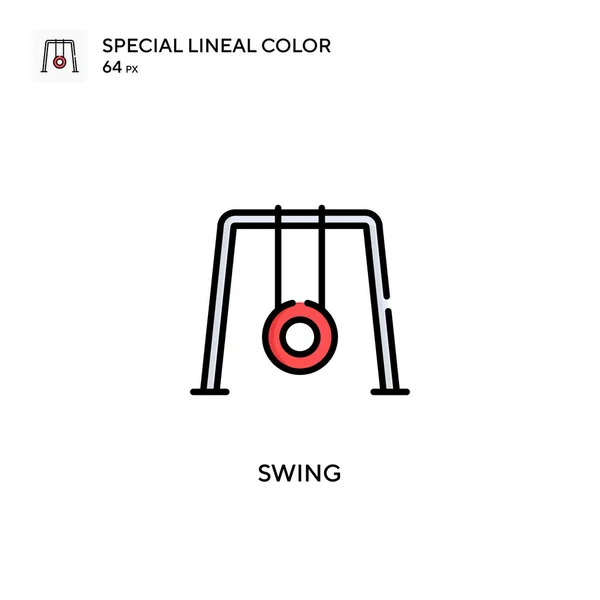 Swing Speciális Lineáris Szín Ikon Illusztráció Szimbólum Design Sablon Web — Stock Vector