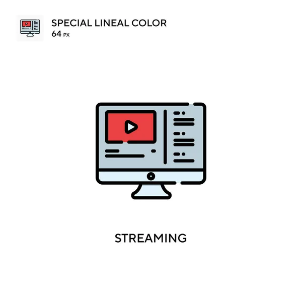 流特殊线形彩色图标 Web移动Ui元素的说明性符号设计模板 关于可编辑笔画的完美色彩现代象形文字 — 图库矢量图片