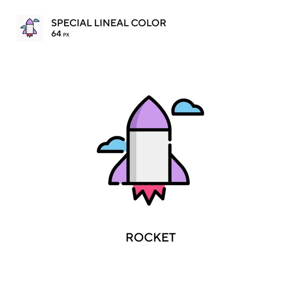 Rakete Spezielles Lineares Farbsymbol Illustration Symbol Design Vorlage Für Web — Stockvektor