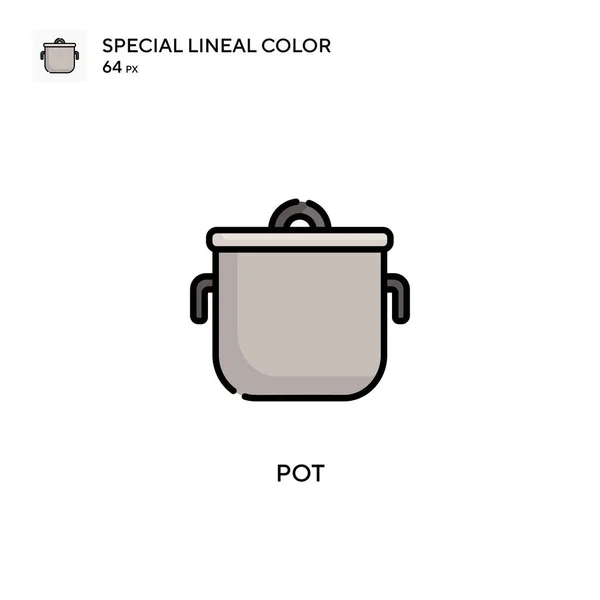 Pot Specjalna Ikona Koloru Linii Wzór Symbolu Ilustracji Dla Mobilnego — Wektor stockowy