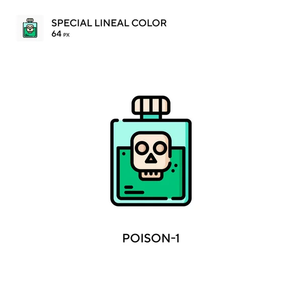 Poison Speciale Lijnkleur Icoon Illustratie Symbool Ontwerp Sjabloon Voor Web — Stockvector