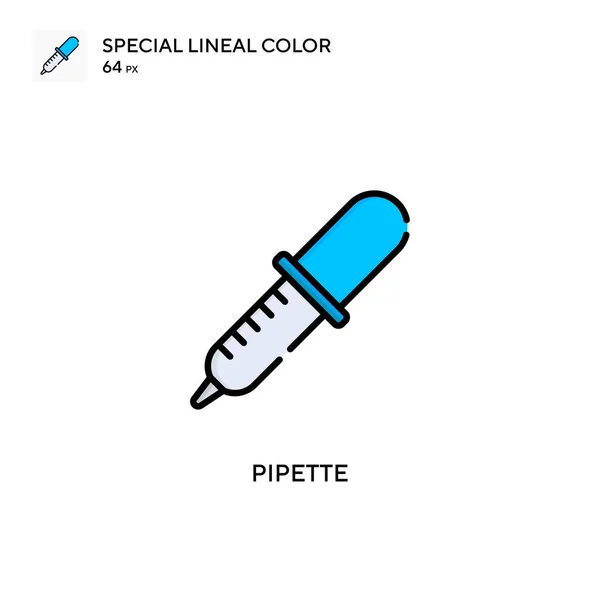Pipett Speciell Linjal Färg Ikon Illustration Symbol Design Mall För — Stock vektor