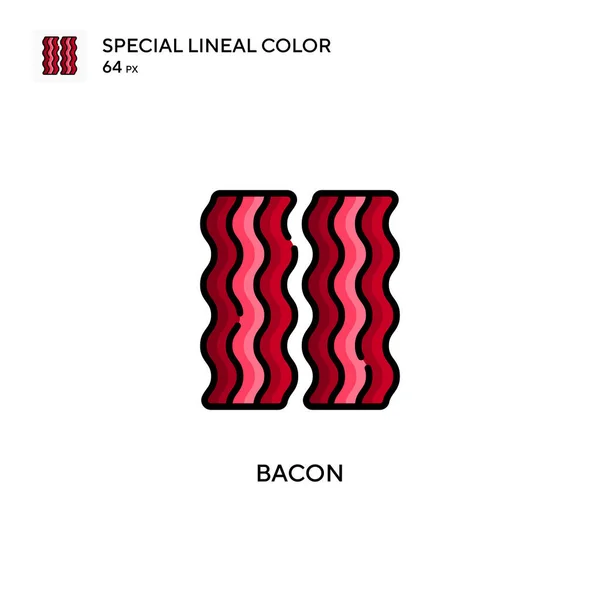 Bacon Ícone Cor Linear Especial Modelo Design Símbolo Ilustração Para — Vetor de Stock