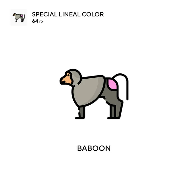 Baboon Icono Especial Color Lineal Plantilla Diseño Símbolo Ilustración Para — Archivo Imágenes Vectoriales