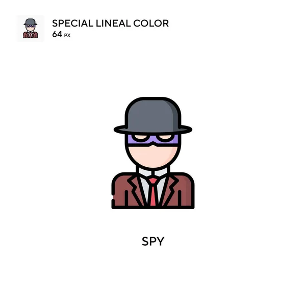 Spy Special Lineáris Szín Ikon Illusztráció Szimbólum Design Sablon Web — Stock Vector