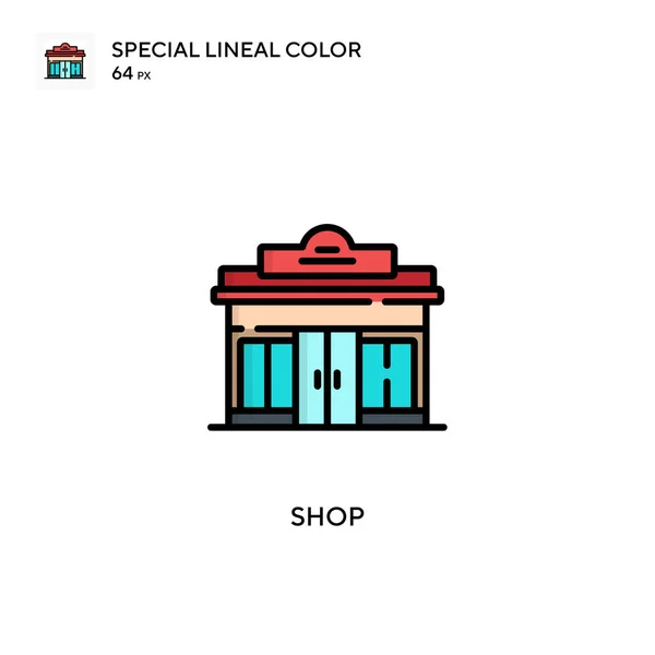 Tienda Icono Color Lineal Especial Plantilla Diseño Símbolo Ilustración Para — Vector de stock