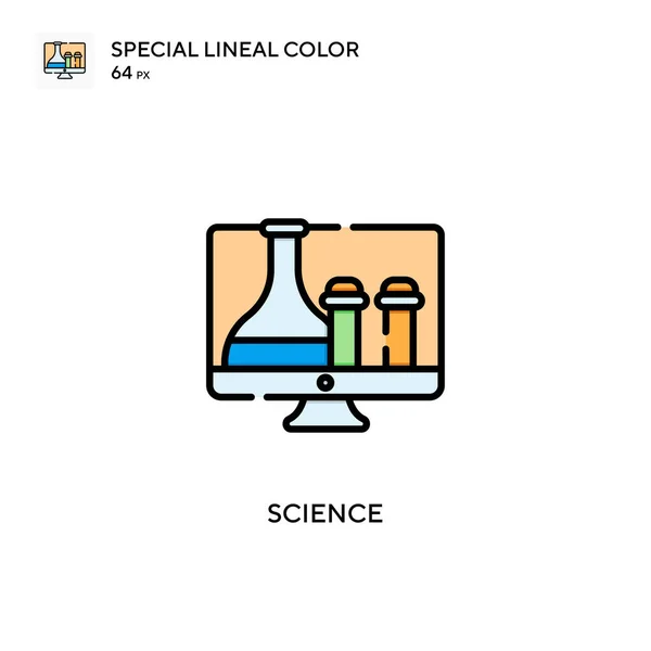 Ciencia Icono Especial Color Lineal Plantilla Diseño Símbolo Ilustración Para — Vector de stock