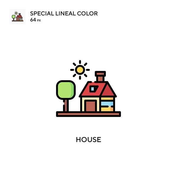 Casa Especial Icono Color Lineal Plantilla Diseño Símbolo Ilustración Para — Vector de stock