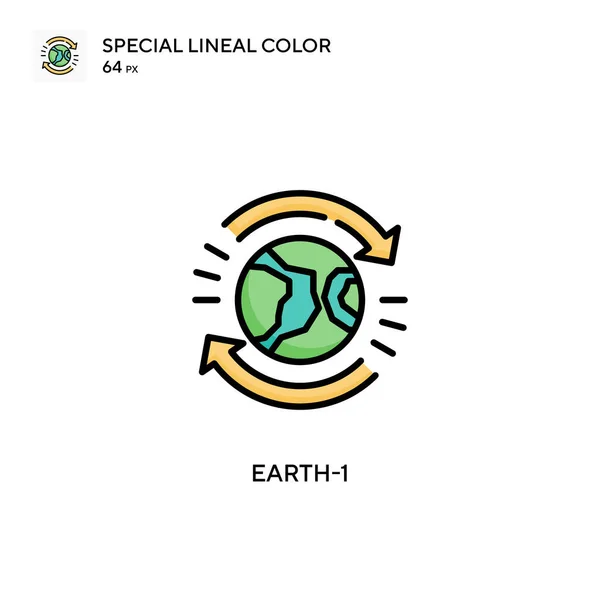 Earth Specjalna Ikona Koloru Liniowego Wzór Symbolu Ilustracji Dla Mobilnego — Wektor stockowy