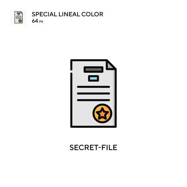 秘密文件特殊的直线颜色图标 Web移动Ui元素的说明性符号设计模板 关于可编辑笔画的完美色彩现代象形文字 — 图库矢量图片