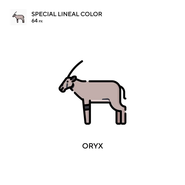 Oryx Ícone Cor Linear Especial Modelo Design Símbolo Ilustração Para — Vetor de Stock