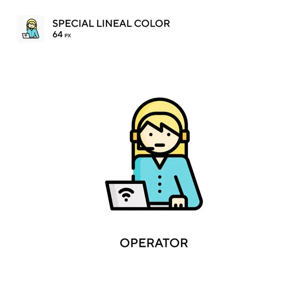 Operador Icono Color Lineal Especial Plantilla Diseño Símbolo Ilustración Para — Archivo Imágenes Vectoriales