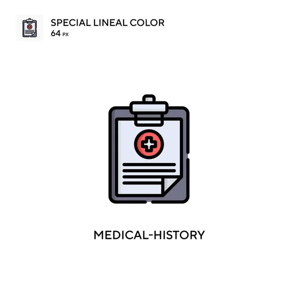 Historial Médico Icono Especial Color Lineal Plantilla Diseño Símbolo Ilustración — Vector de stock