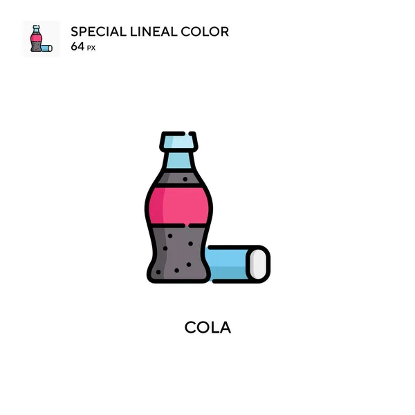 Cola Speciální Lineární Barevná Ikona Šablona Návrhu Symbolu Ilustrace Pro — Stockový vektor