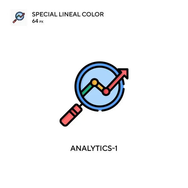 Analytics Icono Especial Color Lineal Plantilla Diseño Símbolo Ilustración Para — Vector de stock