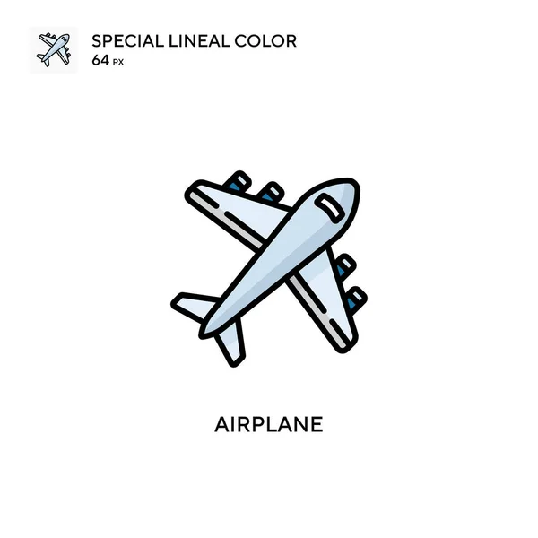 Flugzeug Spezielles Lineares Farbsymbol Illustration Symbol Design Vorlage Für Web — Stockvektor