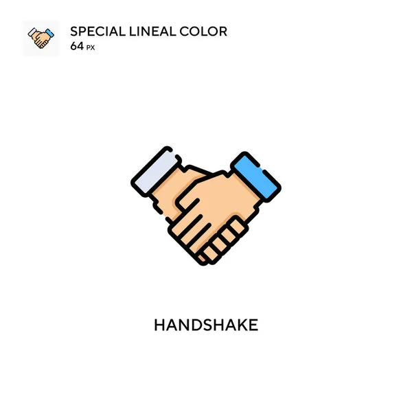 Uścisk Dłoni Specjalna Ikona Koloru Liniowego Wzór Symbolu Ilustracji Dla — Wektor stockowy