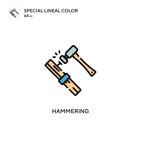 Hameren Speciale Lijnkleur Icoon Illustratie Symbool Ontwerp Sjabloon Voor Web — Stockvector