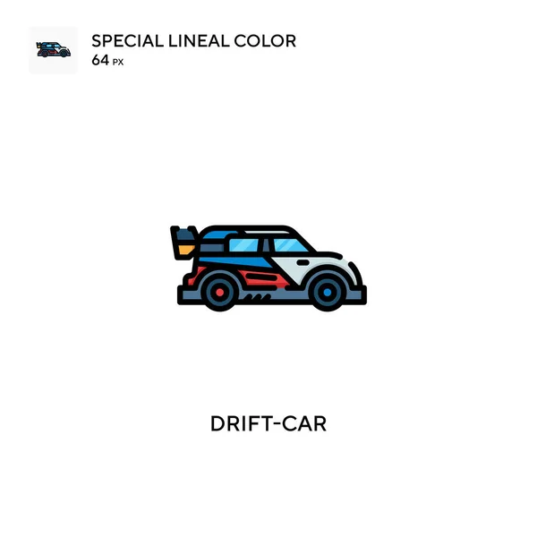 Drift Car Speciální Lineární Barevná Ikona Šablona Návrhu Symbolu Ilustrace — Stockový vektor