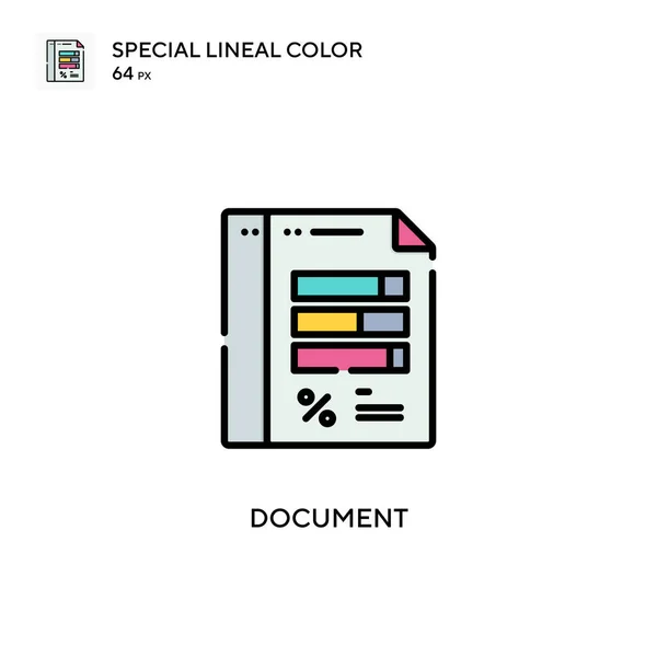文档特殊的直线颜色图标 Web移动Ui元素的说明性符号设计模板 关于可编辑笔画的完美色彩现代象形文字 — 图库矢量图片
