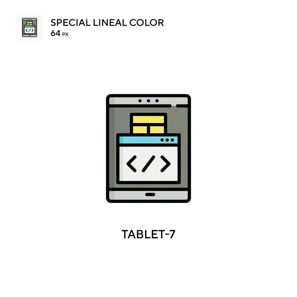 Tablette Icône Spéciale Couleur Linéaire Modèle Conception Symbole Illustration Pour — Image vectorielle