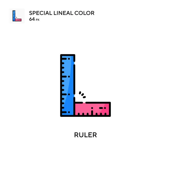 Specjalna Ikona Koloru Liniowego Władcy Wzór Symbolu Ilustracji Dla Mobilnego — Wektor stockowy