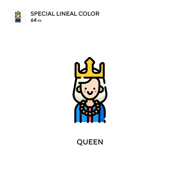 Queen Special Lineal Color Icon Illustration Symbol Design Template Web — Stock Vector