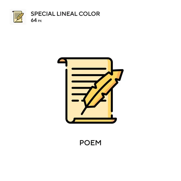 Poema Icono Especial Color Lineal Plantilla Diseño Símbolo Ilustración Para — Vector de stock