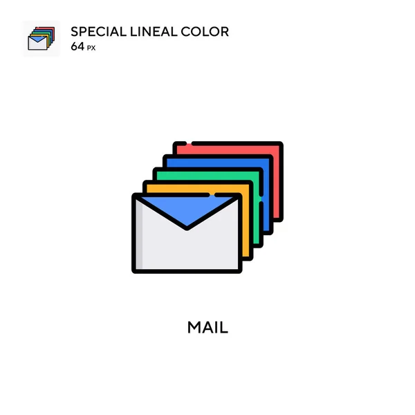 Mail Icono Color Lineal Especial Plantilla Diseño Símbolo Ilustración Para — Vector de stock