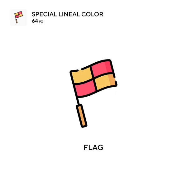 Flaga Specjalna Ikona Koloru Linii Wzór Symbolu Ilustracji Dla Mobilnego — Wektor stockowy