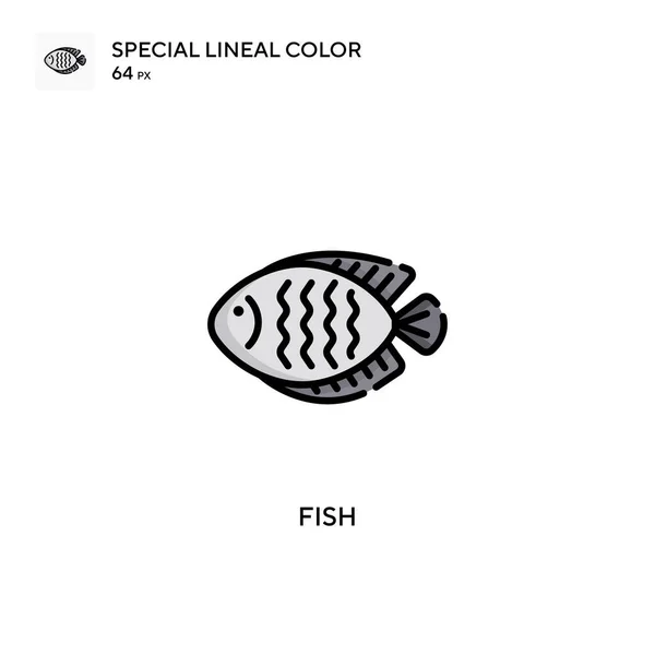 Fisk Special Linjal Färg Ikon Illustration Symbol Design Mall För — Stock vektor
