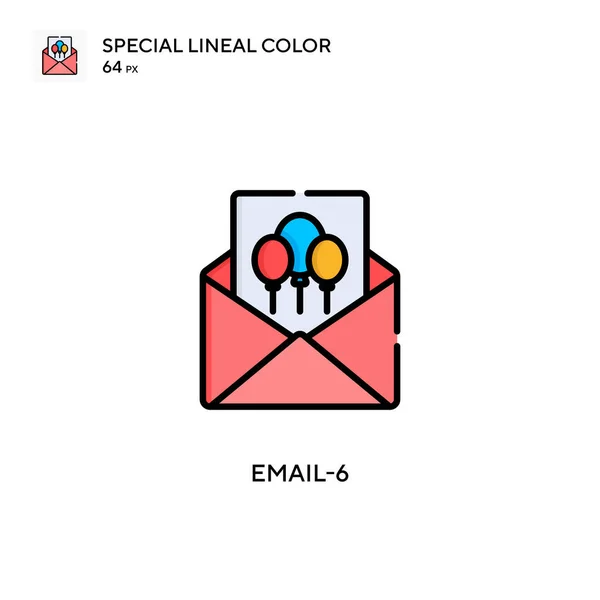 Email 6特殊的线形彩色图标 Web移动Ui元素的说明性符号设计模板 关于可编辑笔画的完美色彩现代象形文字 — 图库矢量图片