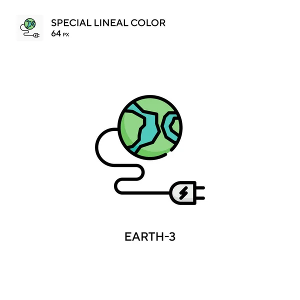 Earth Ícone Cor Linear Especial Modelo Design Símbolo Ilustração Para —  Vetores de Stock