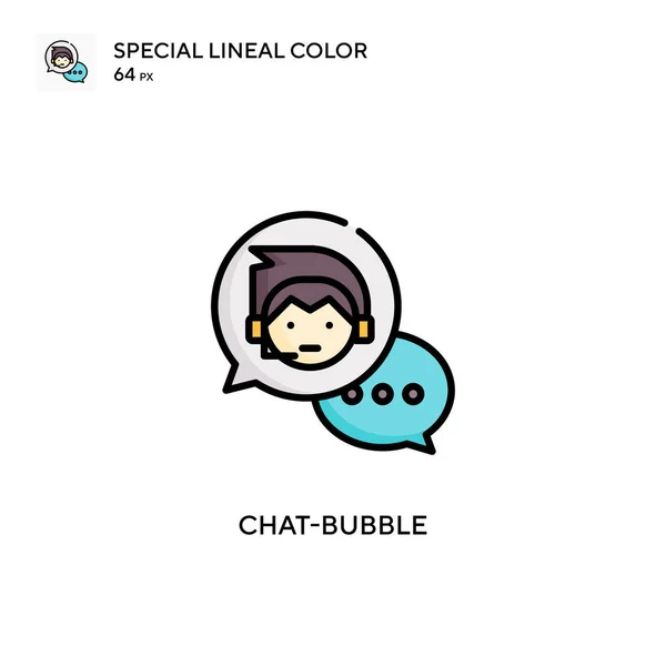 Chat Bublina Speciální Ikona Lineární Barvy Šablona Návrhu Symbolu Ilustrace — Stockový vektor