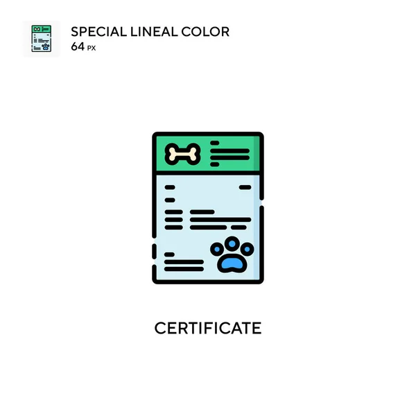 Certificate Special Lineal Color Icon Illustration Symbol Design Template Web — Stock Vector