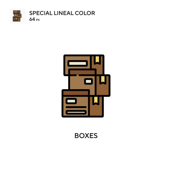 Cajas Icono Especial Color Lineal Plantilla Diseño Símbolo Ilustración Para — Vector de stock