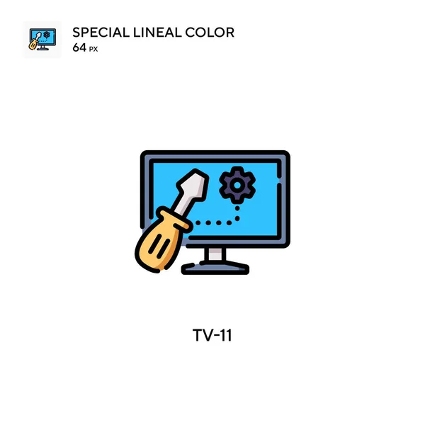 11特殊线形彩色图标 Web移动Ui元素的说明性符号设计模板 关于可编辑笔画的完美色彩现代象形文字 — 图库矢量图片