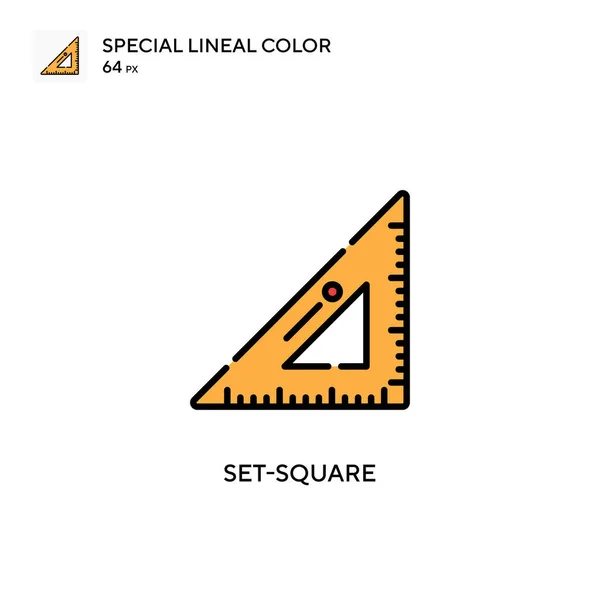 Zestaw Kwadrat Specjalna Ikona Koloru Linii Wzór Symbolu Ilustracji Dla — Wektor stockowy