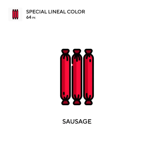 Kolbász Különleges Lineáris Szín Ikon Illusztráció Szimbólum Design Sablon Web — Stock Vector