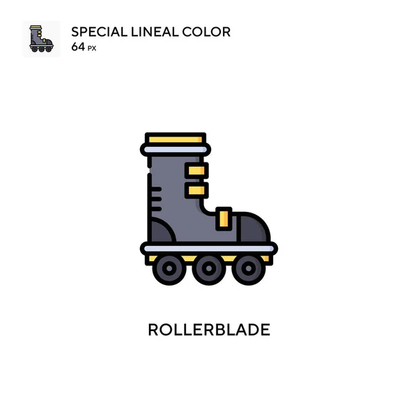 Rollerblade Ícone Cor Linear Especial Modelo Design Símbolo Ilustração Para — Vetor de Stock