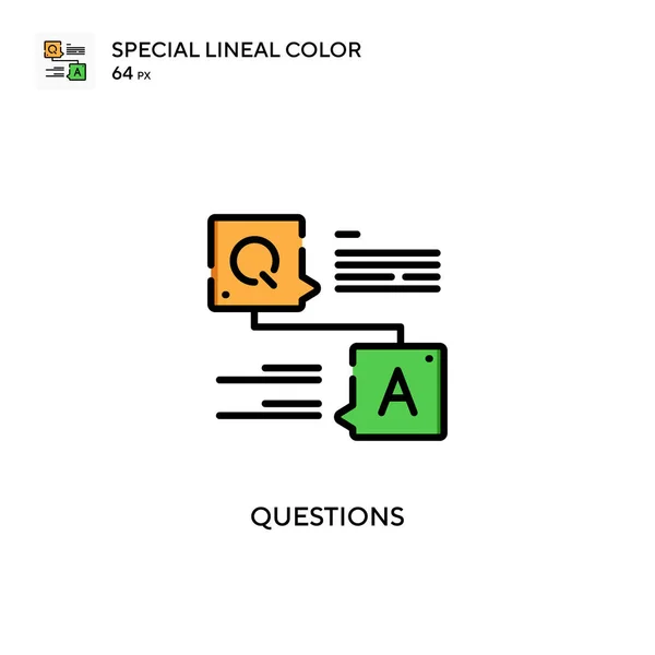 Vragen Speciale Lijnkleur Icoon Illustratie Symbool Ontwerp Sjabloon Voor Web — Stockvector