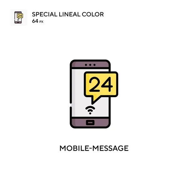 Mobile Mensagem Ícone Cor Linear Especial Modelo Design Símbolo Ilustração — Vetor de Stock