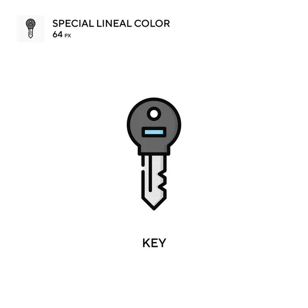 Key Special Linjal Färg Ikon Illustration Symbol Design Mall För — Stock vektor