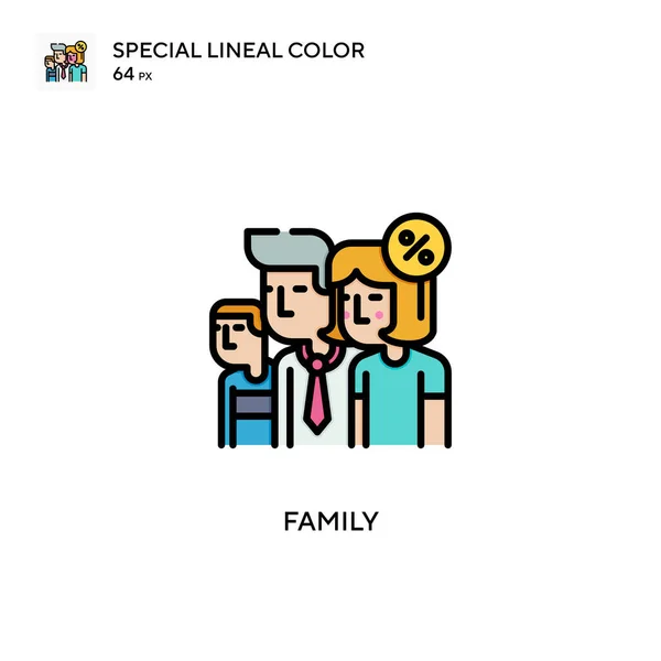 Famille Spécial Lineal Icône Couleur Modèle Conception Symbole Illustration Pour — Image vectorielle
