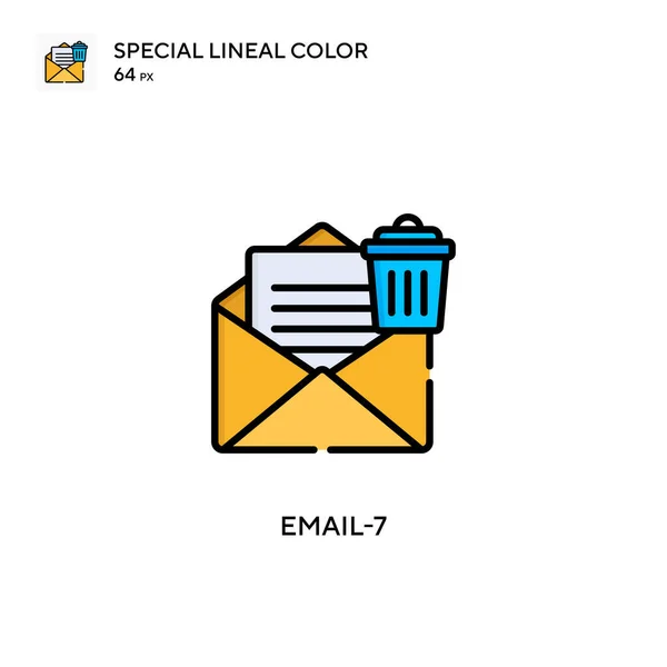 Email 7特殊的线形彩色图标 Web移动Ui元素的说明性符号设计模板 关于可编辑笔画的完美色彩现代象形文字 — 图库矢量图片