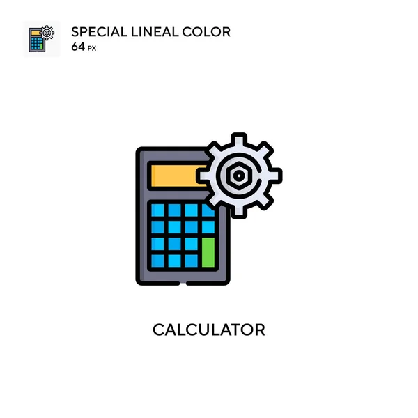 Calculadora Icono Especial Color Lineal Plantilla Diseño Símbolo Ilustración Para — Vector de stock