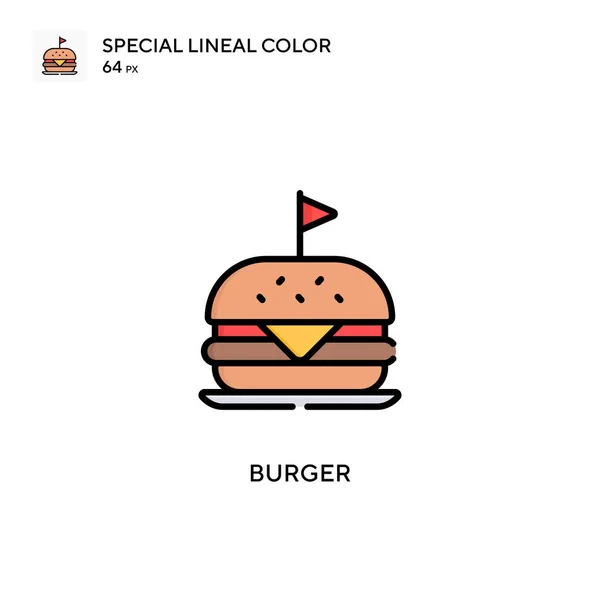 Burger Special Lineáris Szín Ikon Illusztráció Szimbólum Design Sablon Web — Stock Vector