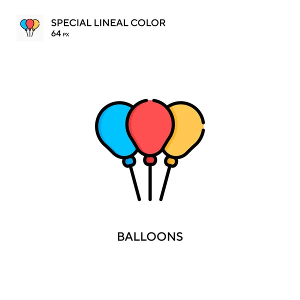 Globos Icono Especial Color Lineal Plantilla Diseño Símbolo Ilustración Para — Vector de stock